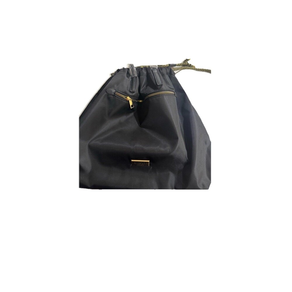 Limited Edition Versace Black Nylon Drawstring Tote Bag – Signature Gold - Picture 3 of 13